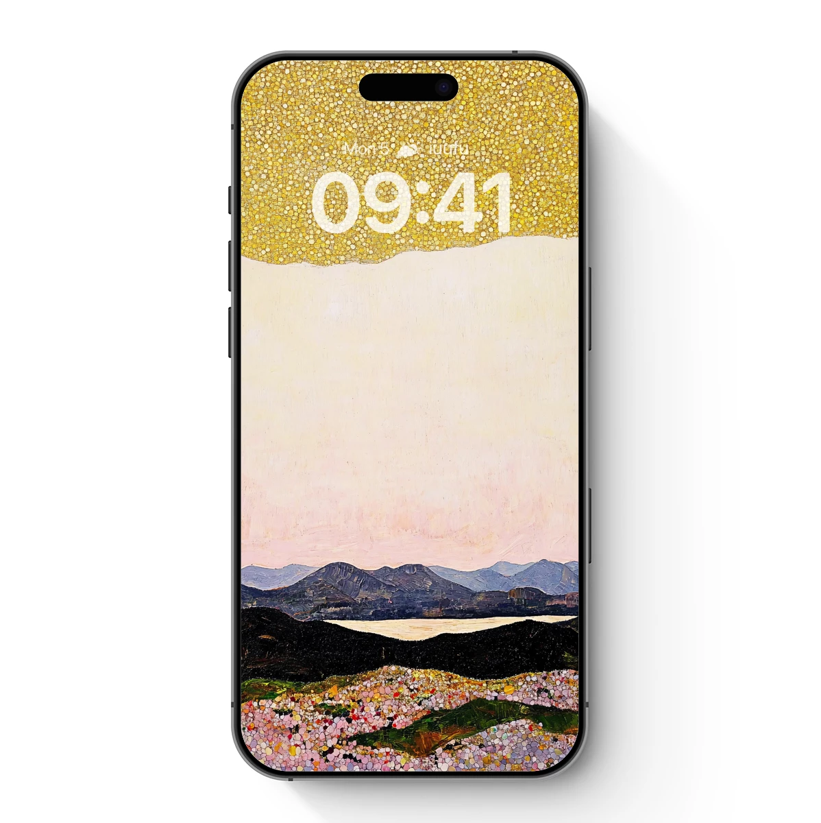Golden Mosaic Horizon: A Tribute to Pointillism
