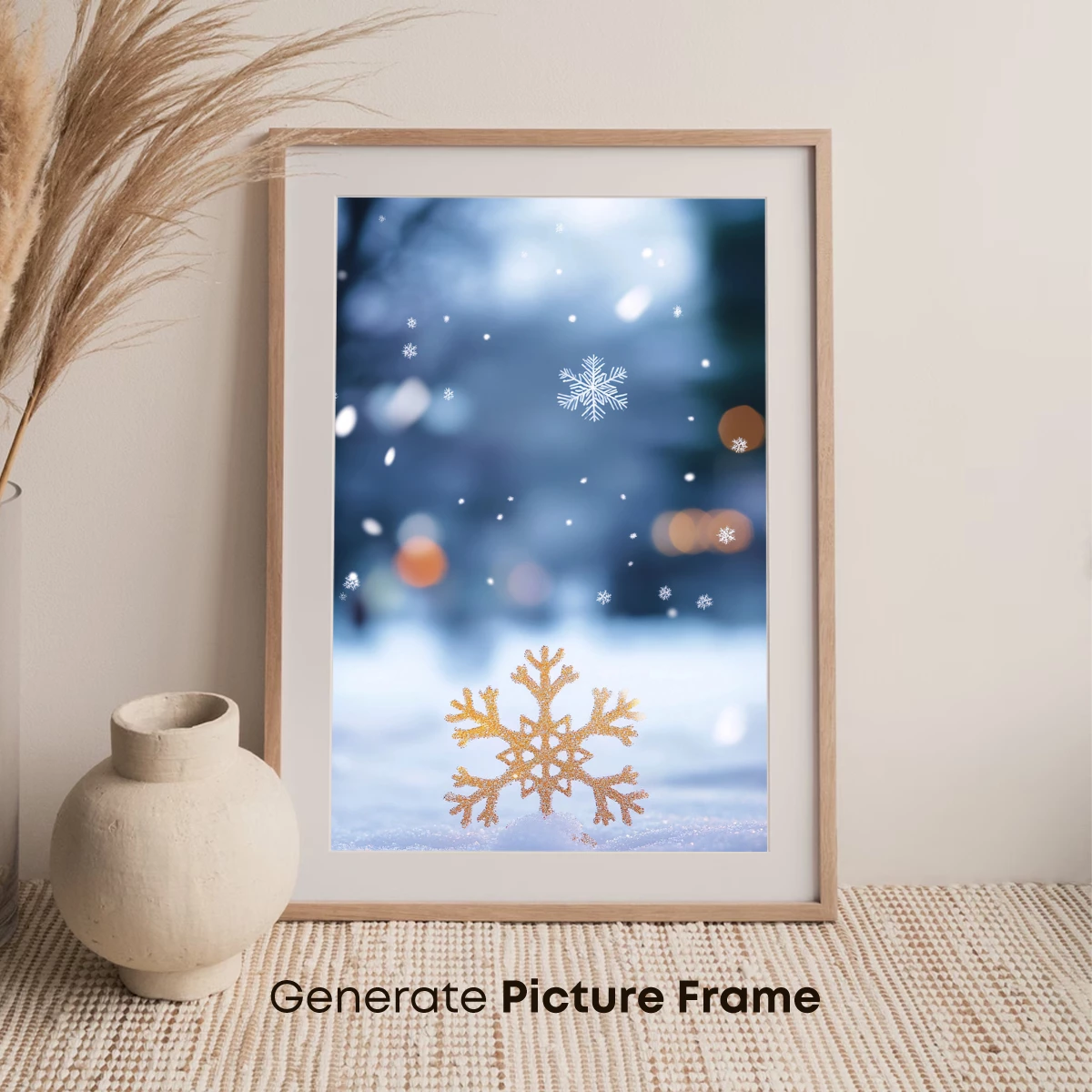 Golden Snowflake in Winter Wonderland - Image 7