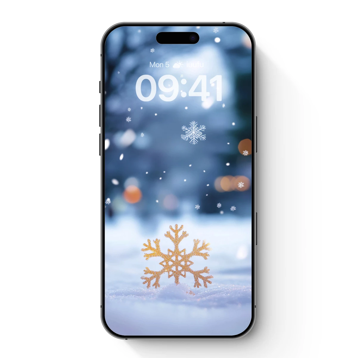 Golden Snowflake in Winter Wonderland Golden Snowflake in Winter Wonderland