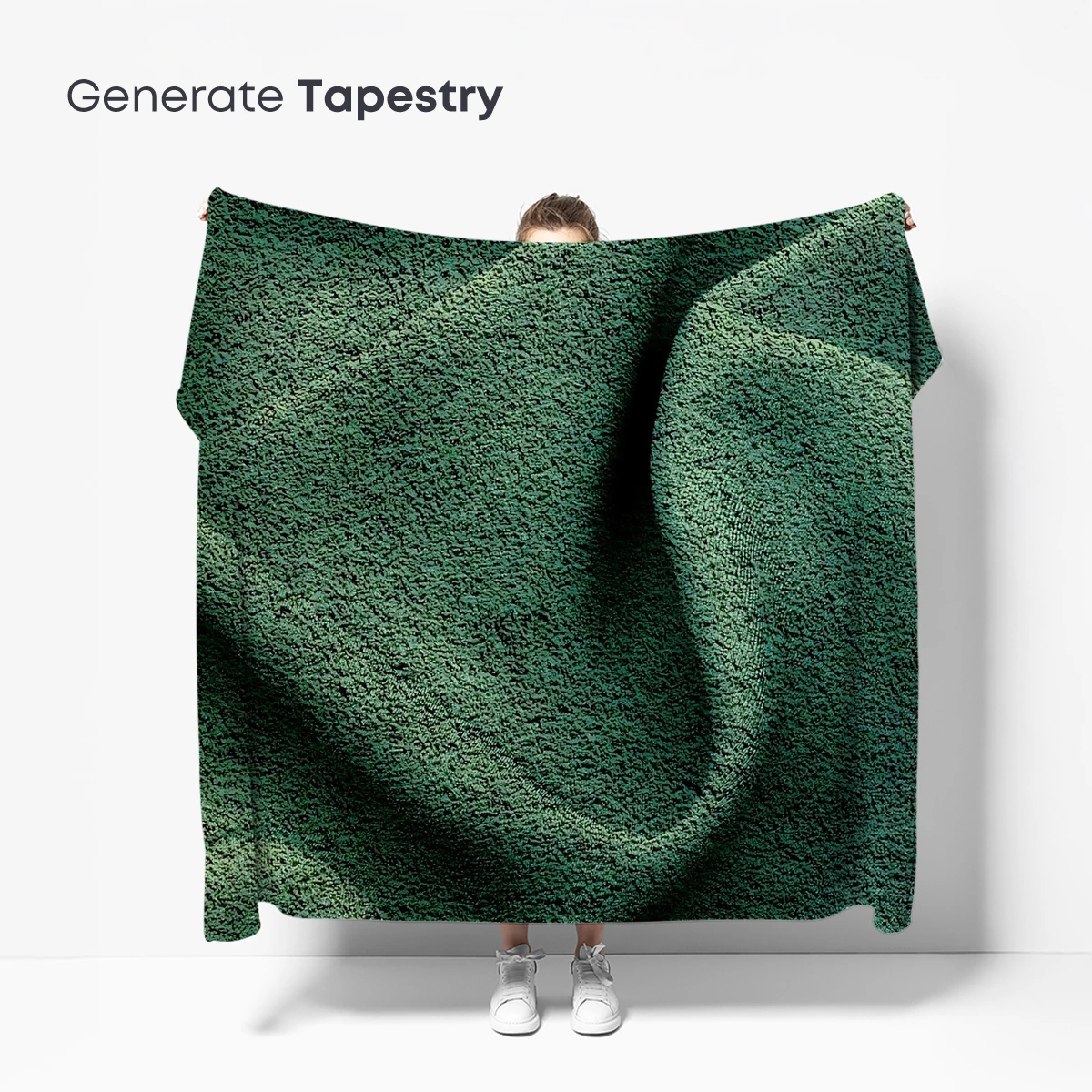Emerald Textile Elegance: Soft Ripples in Green - Image 5