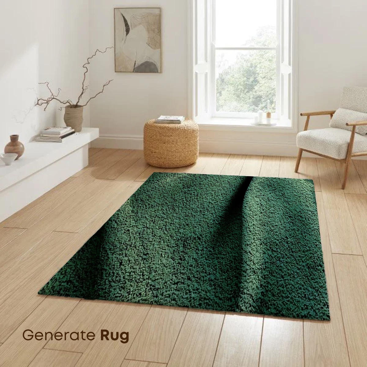 Emerald Textile Elegance: Soft Ripples in Green - Image 6