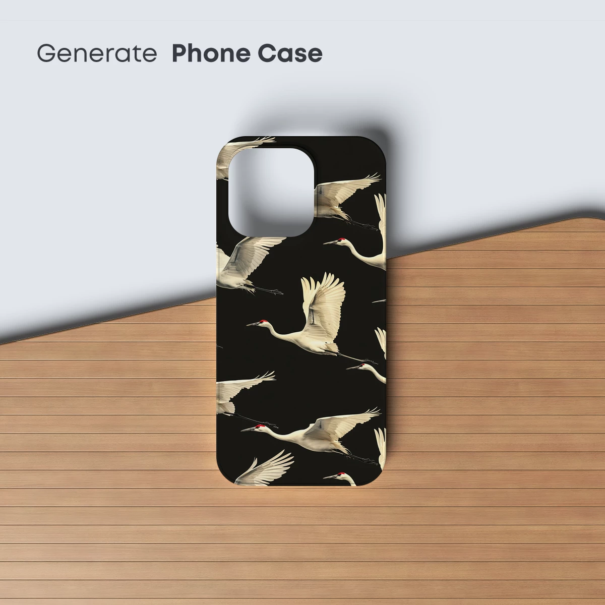 Elegant Flight: White Cranes in Midnight Sky - Image 3