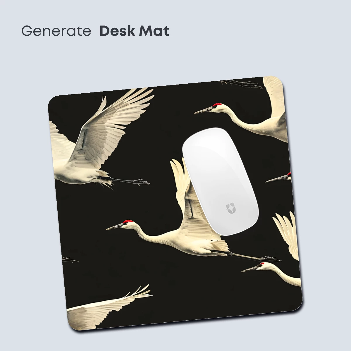 Elegant Flight: White Cranes in Midnight Sky - Image 4