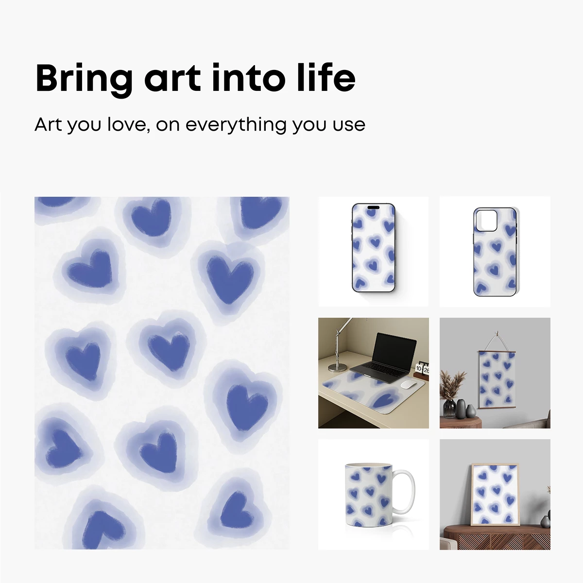 Blue Heart Whispers: Watercolor Elegance - Image 2