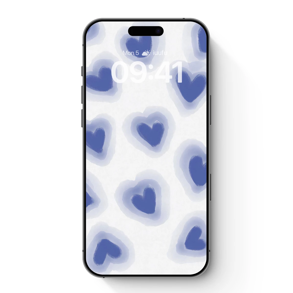 Blue Heart Whispers: Watercolor Elegance