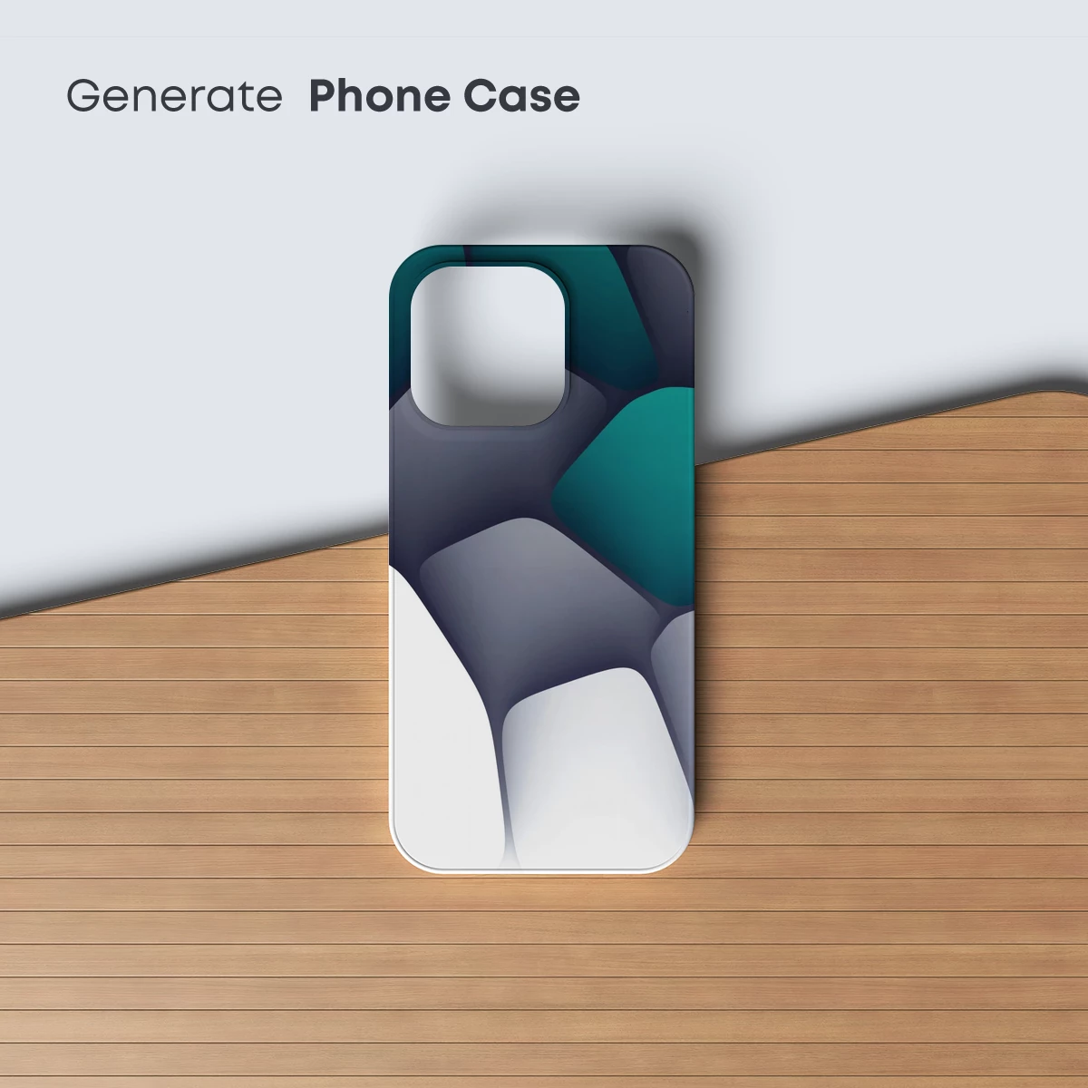 Geometric Teal Symphony: Abstract Honeycomb Art - Image 3