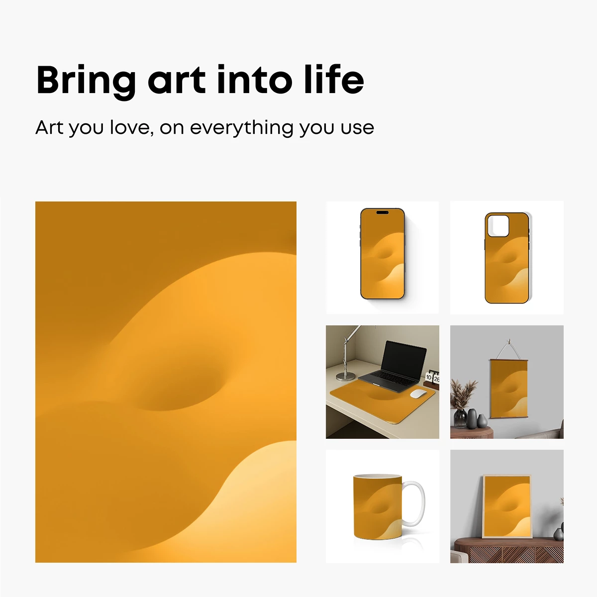 Golden Wave Elegance: Abstract Fluidity - Image 2
