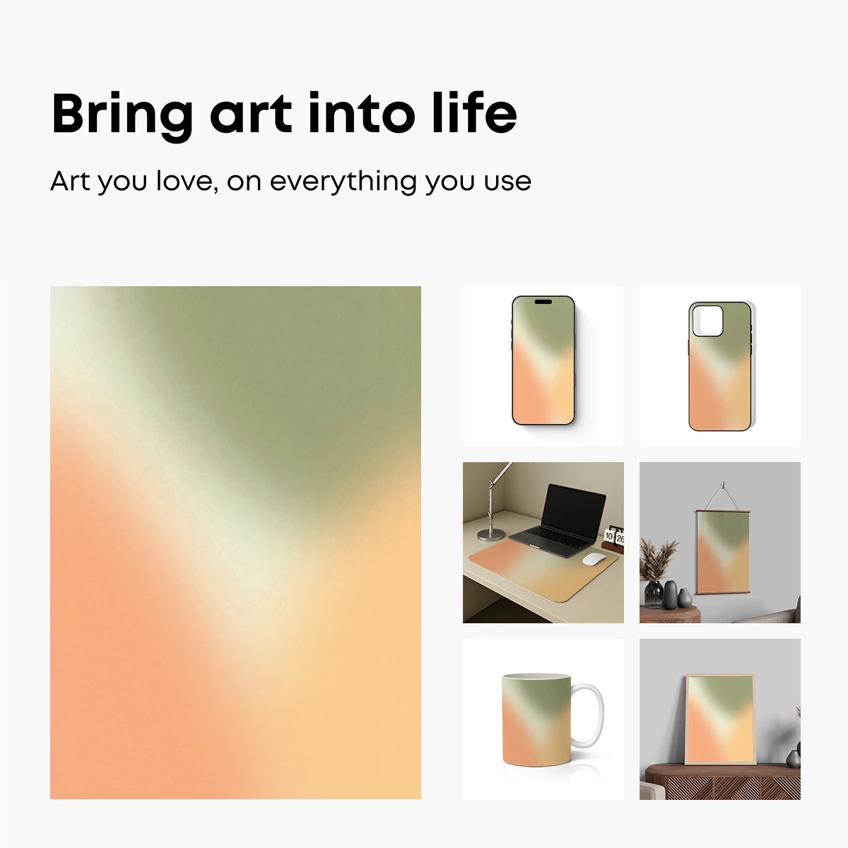 Gradient Harmony: Soft Blends of Peach and Sage - Image 2