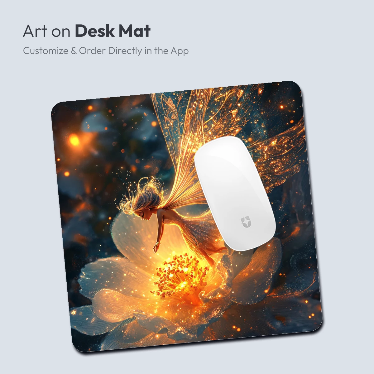 Golden Fairy on Blossom: Ethereal Fantasy Art - Image 4