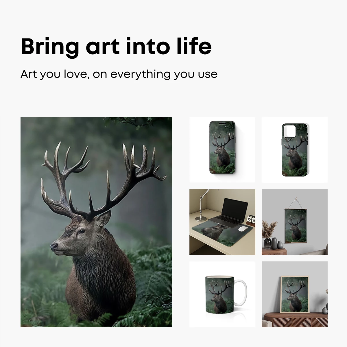Majestic Stag in Misty Forest