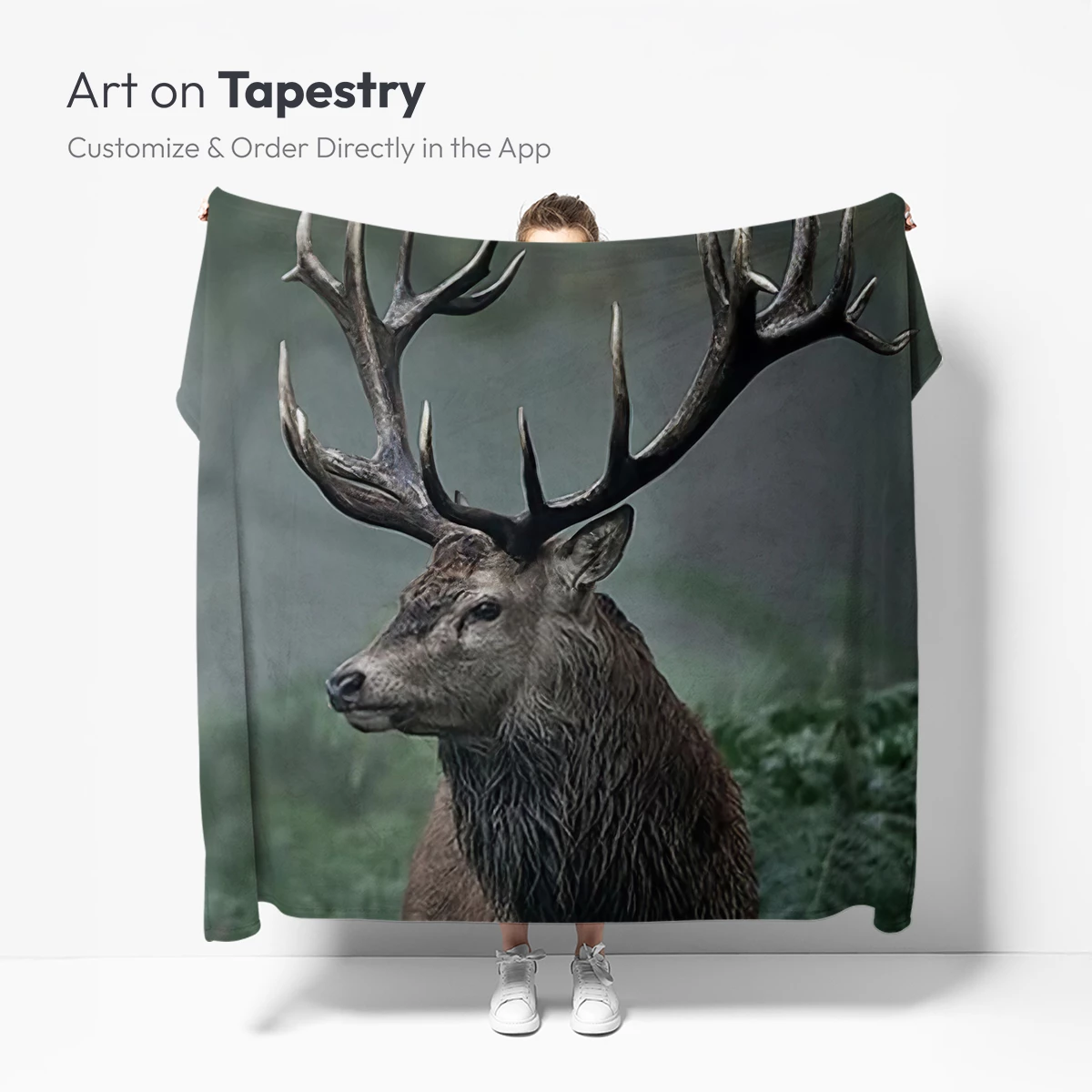 Majestic Stag in Misty Forest - Image 4