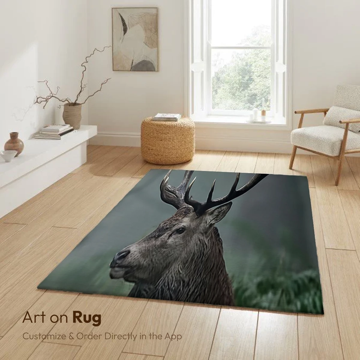Majestic Stag in Misty Forest - Image 5