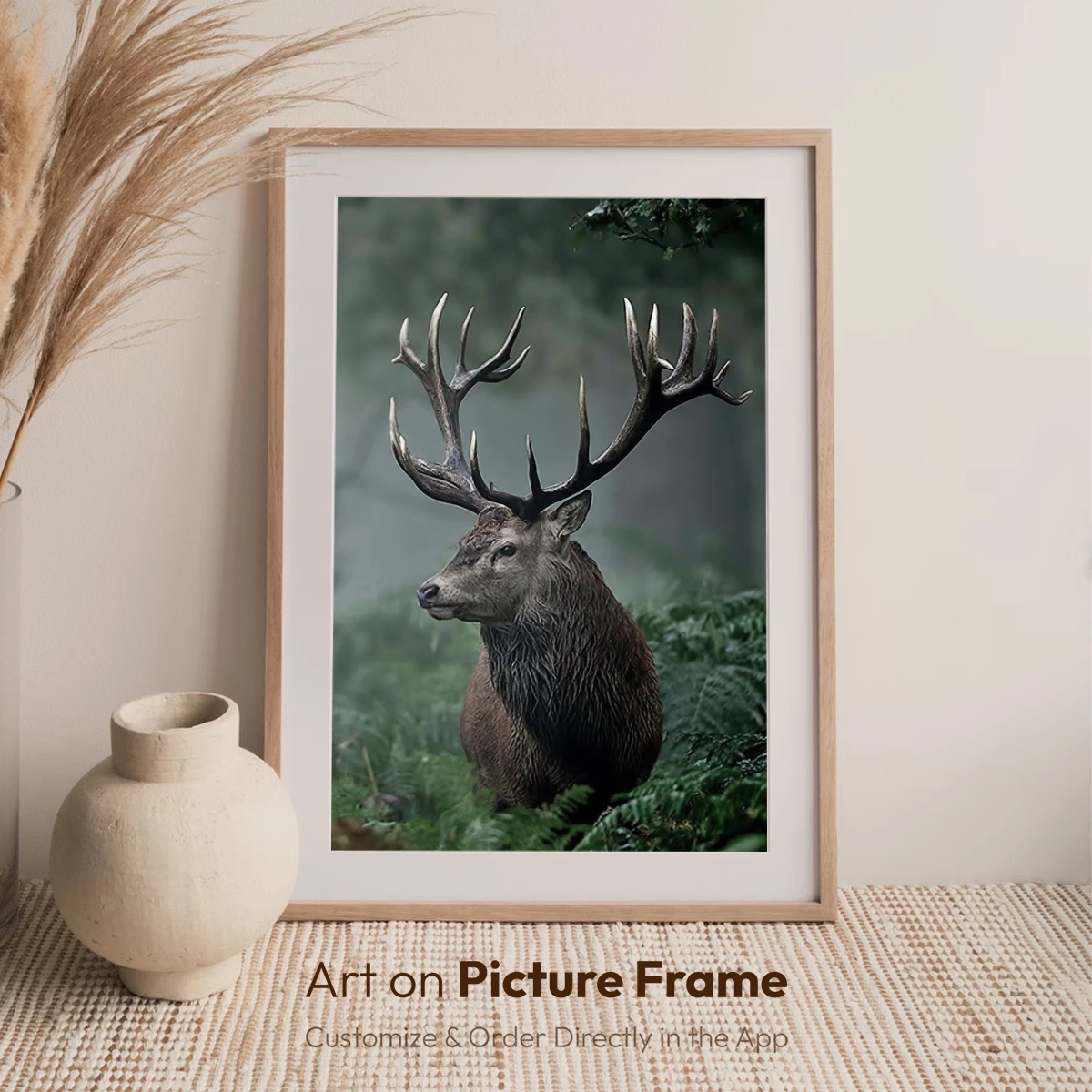Majestic Stag in Misty Forest - Image 6