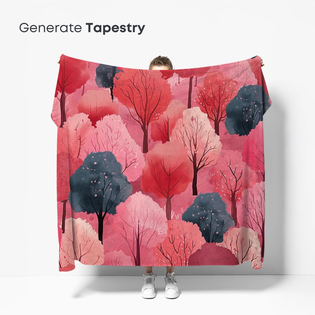 Autumnal Forest Symphony in Pink and Teal - Image 5