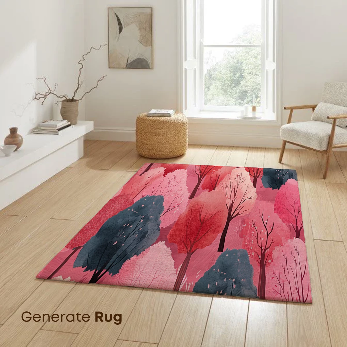 Autumnal Forest Symphony in Pink and Teal - Image 6