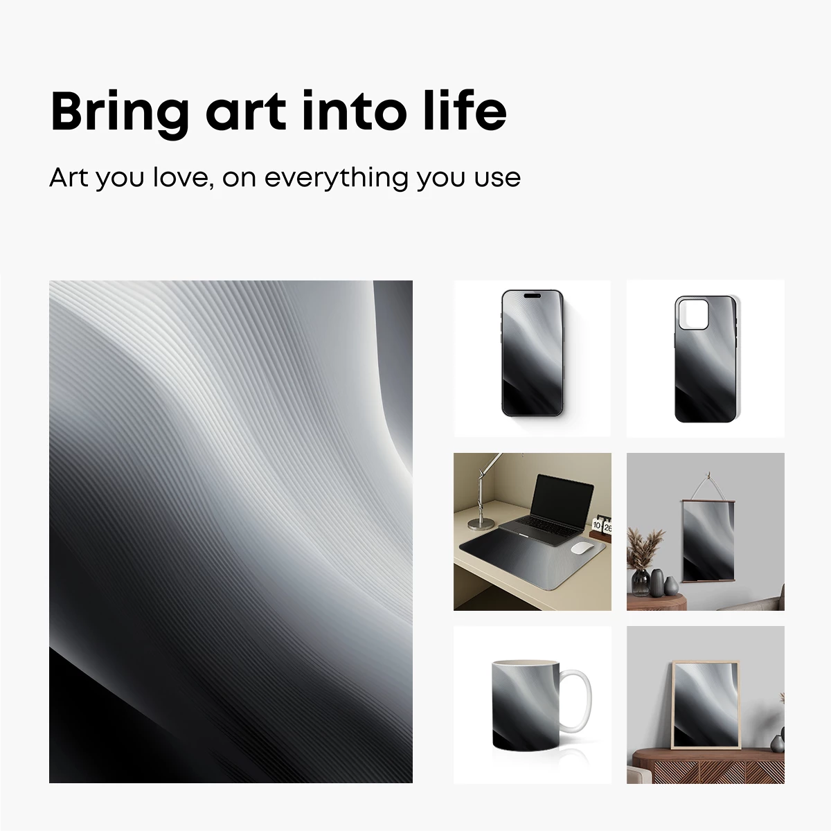 Elegant Silver Waves: A Symphony of Light and Shadow - Image 2