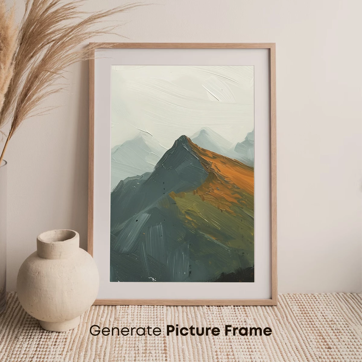 Abstract Mountain Odyssey: Brushstroke Landscape - Image 7