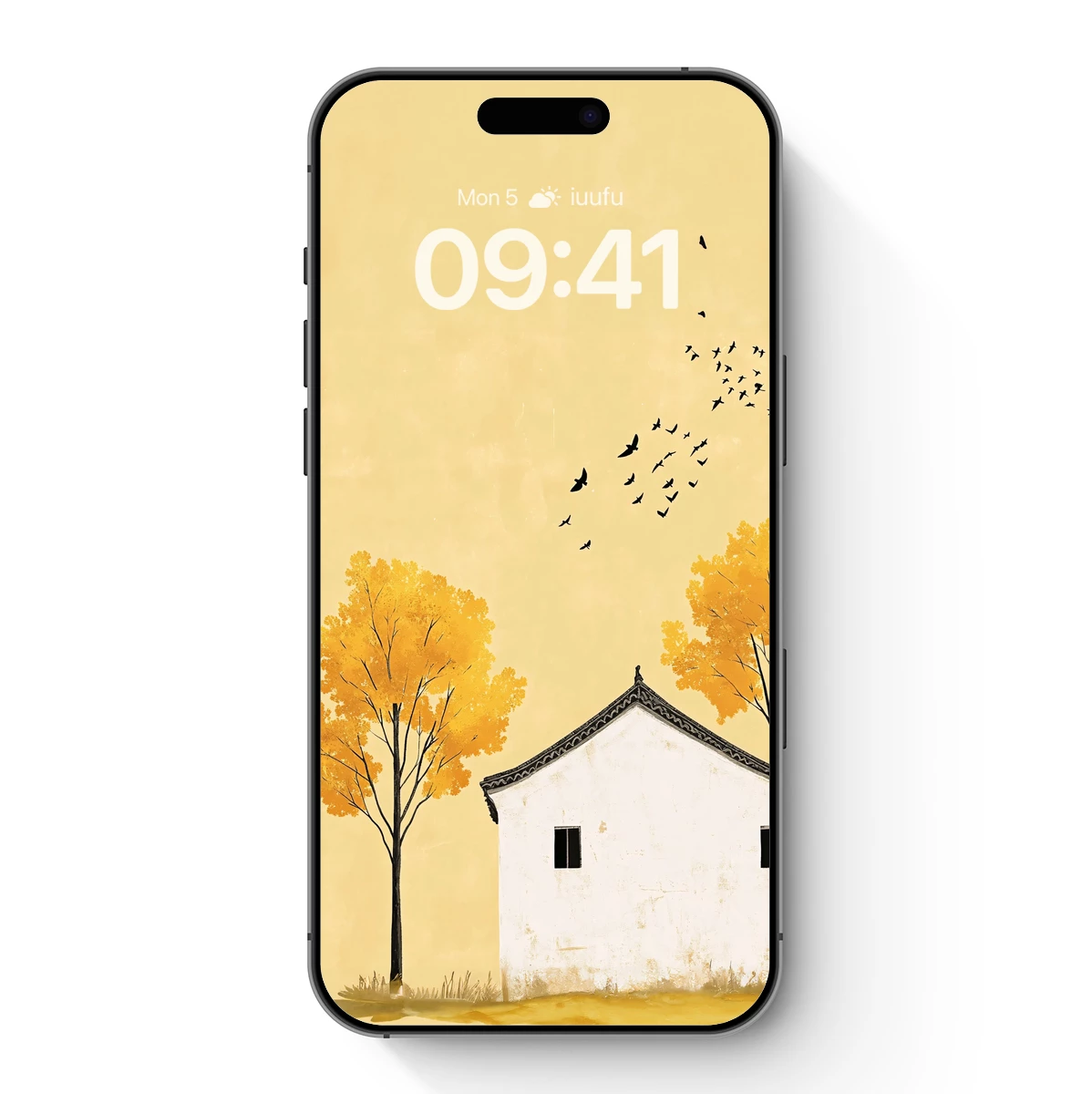 Autumn Flight Over Serene Cottage