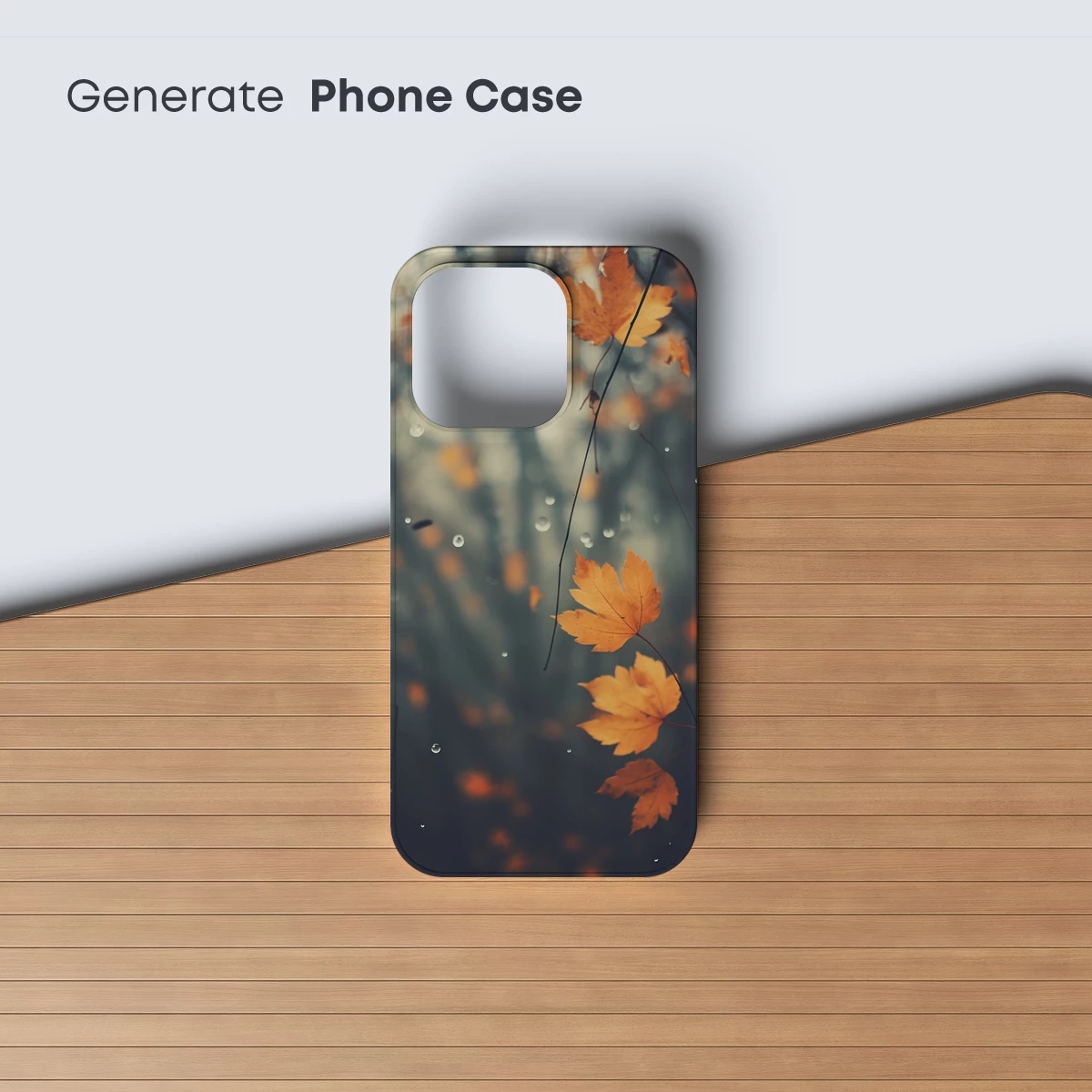 Autumn Rain Symphony: Golden Leaves in Misty Droplets - Image 3