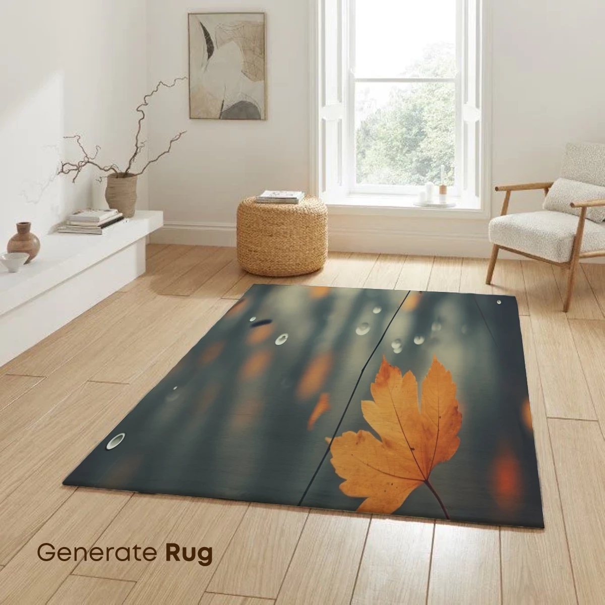 Autumn Rain Symphony: Golden Leaves in Misty Droplets - Image 6