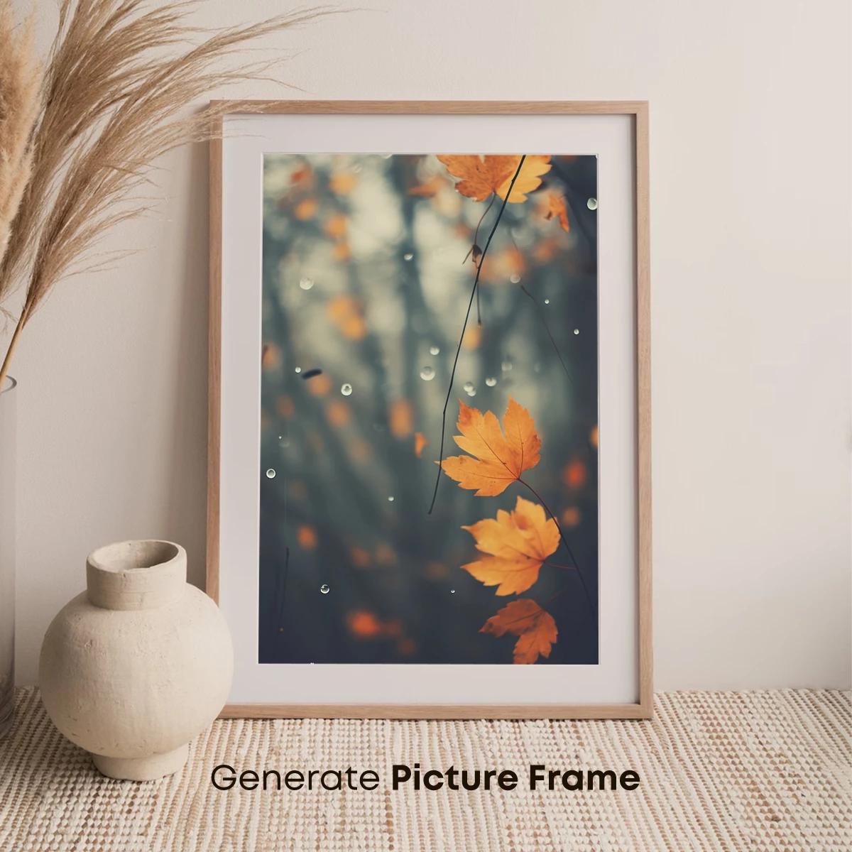 Autumn Rain Symphony: Golden Leaves in Misty Droplets - Image 7