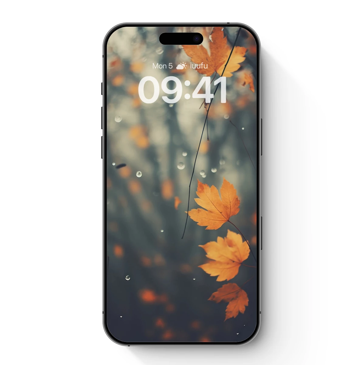 Autumn Rain Symphony: Golden Leaves in Misty Droplets