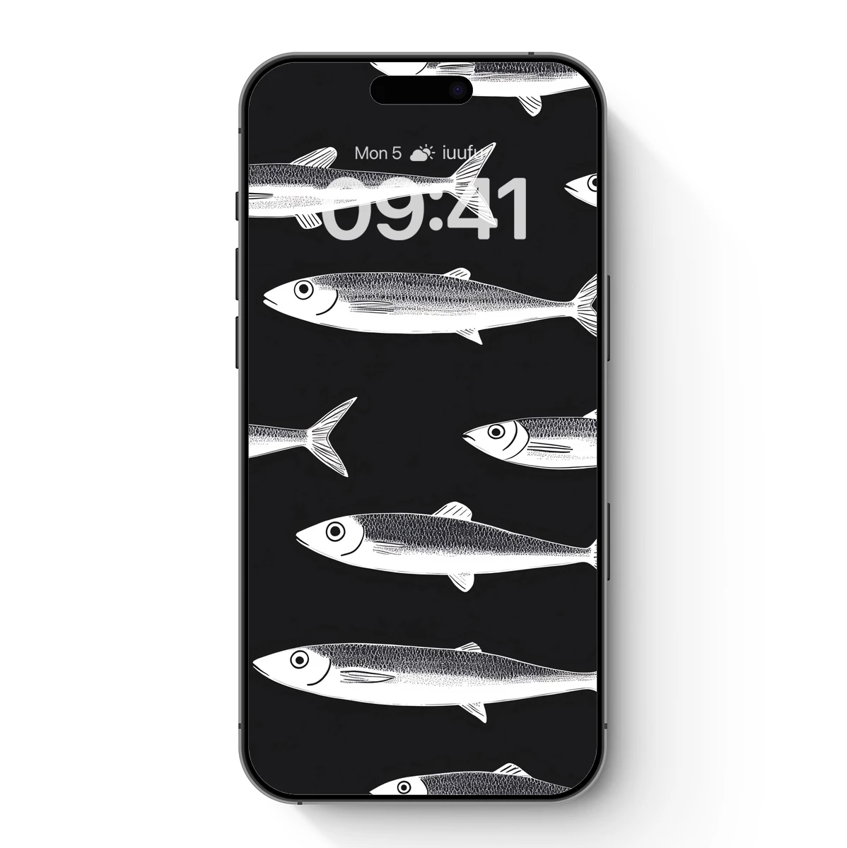 Monochrome Fish Symphony: Artistic Line Dance