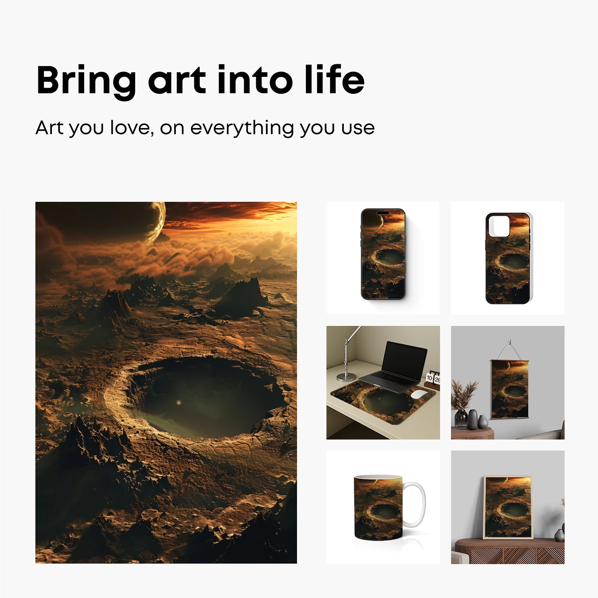 Alien Crater Sunset: A Surreal Landscape Odyssey - Image 2