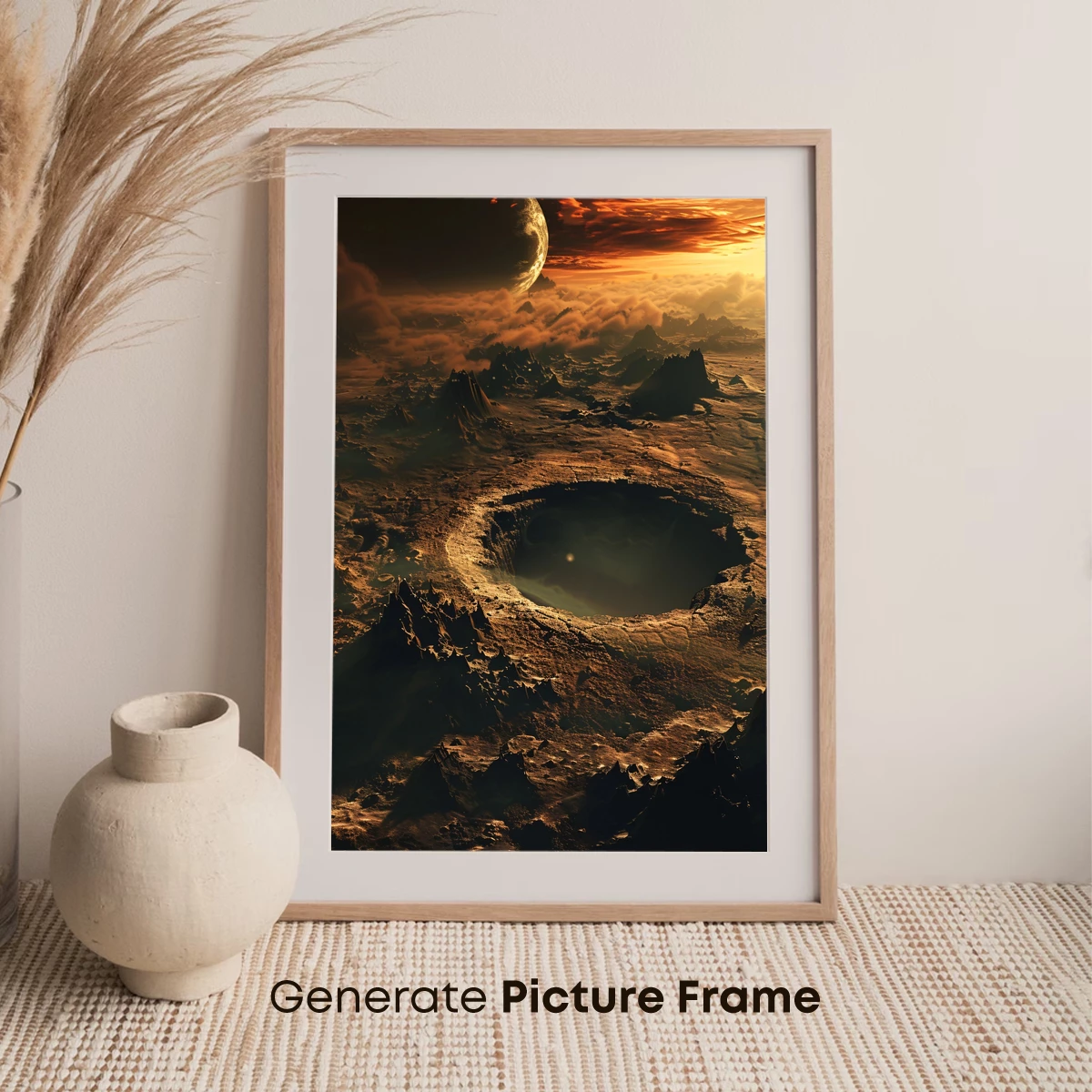 Alien Crater Sunset: A Surreal Landscape Odyssey - Image 7