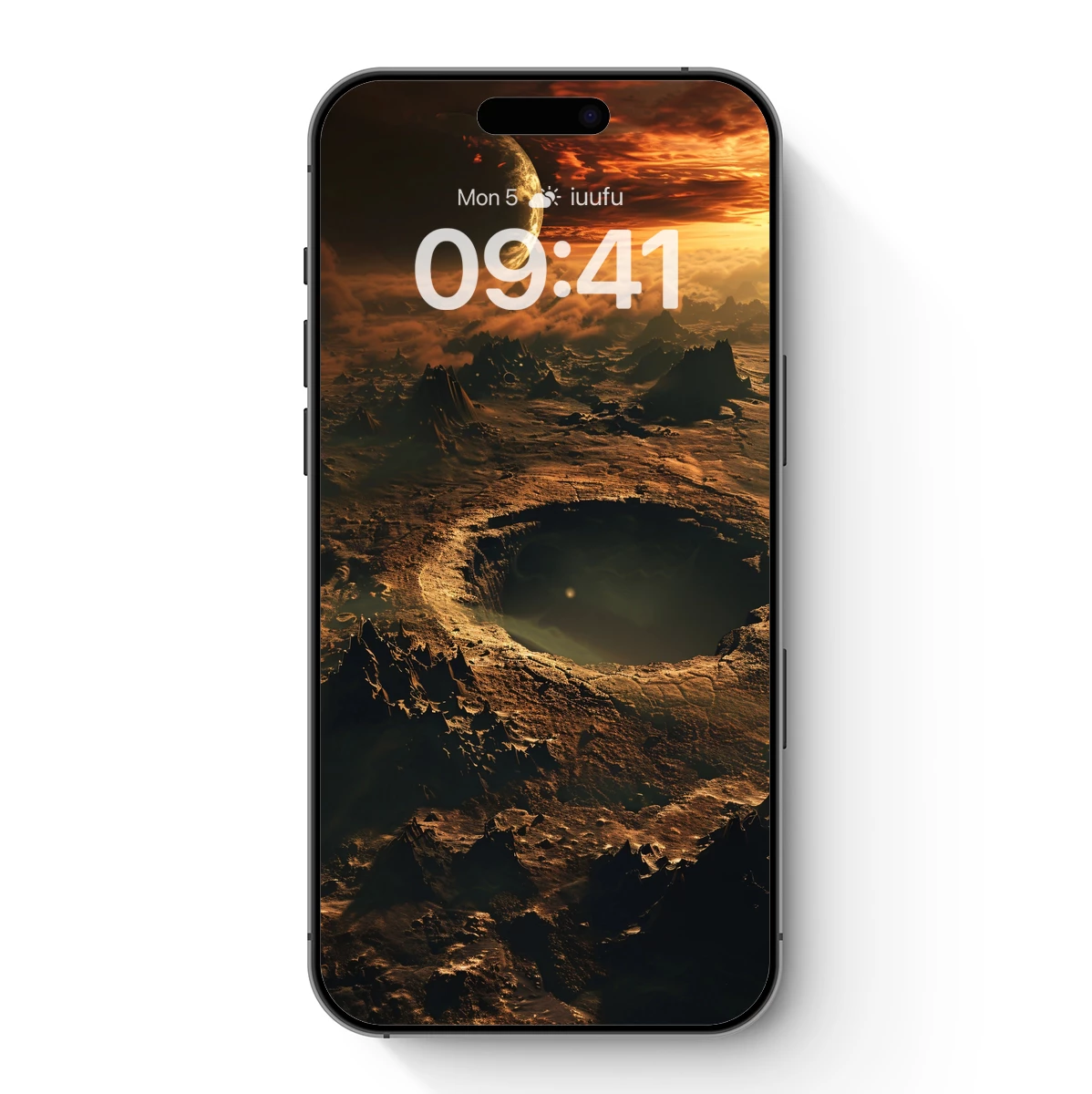 Alien Crater Sunset: A Surreal Landscape Odyssey