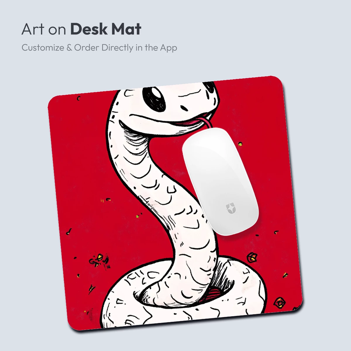 Coiled Serpent in Scarlet: Whimsical Snake Art - Image 4