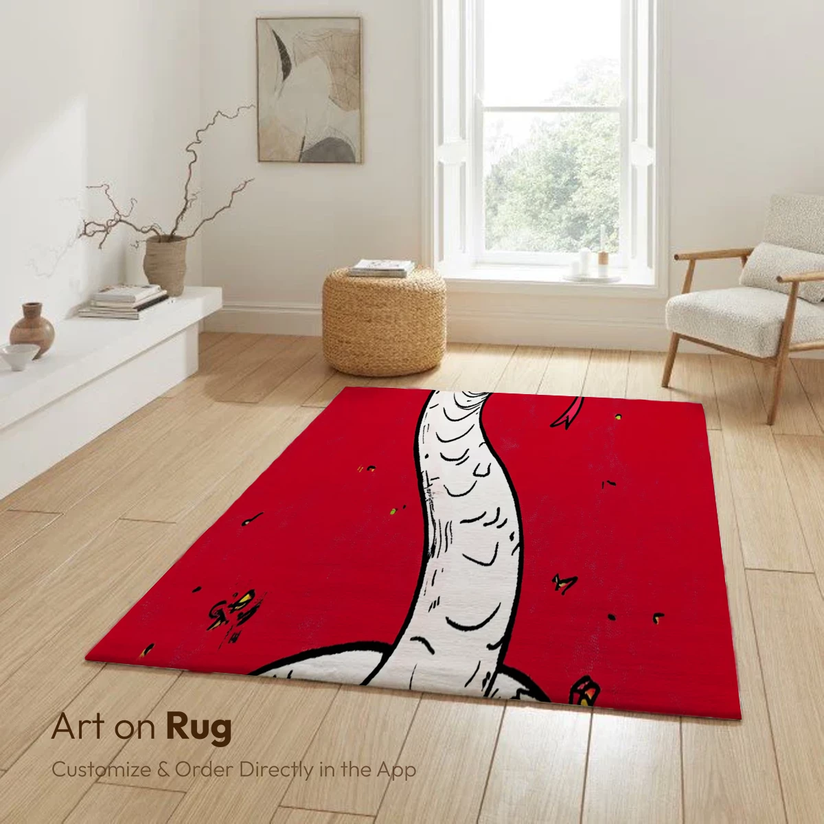 Coiled Serpent in Scarlet: Whimsical Snake Art - Image 6