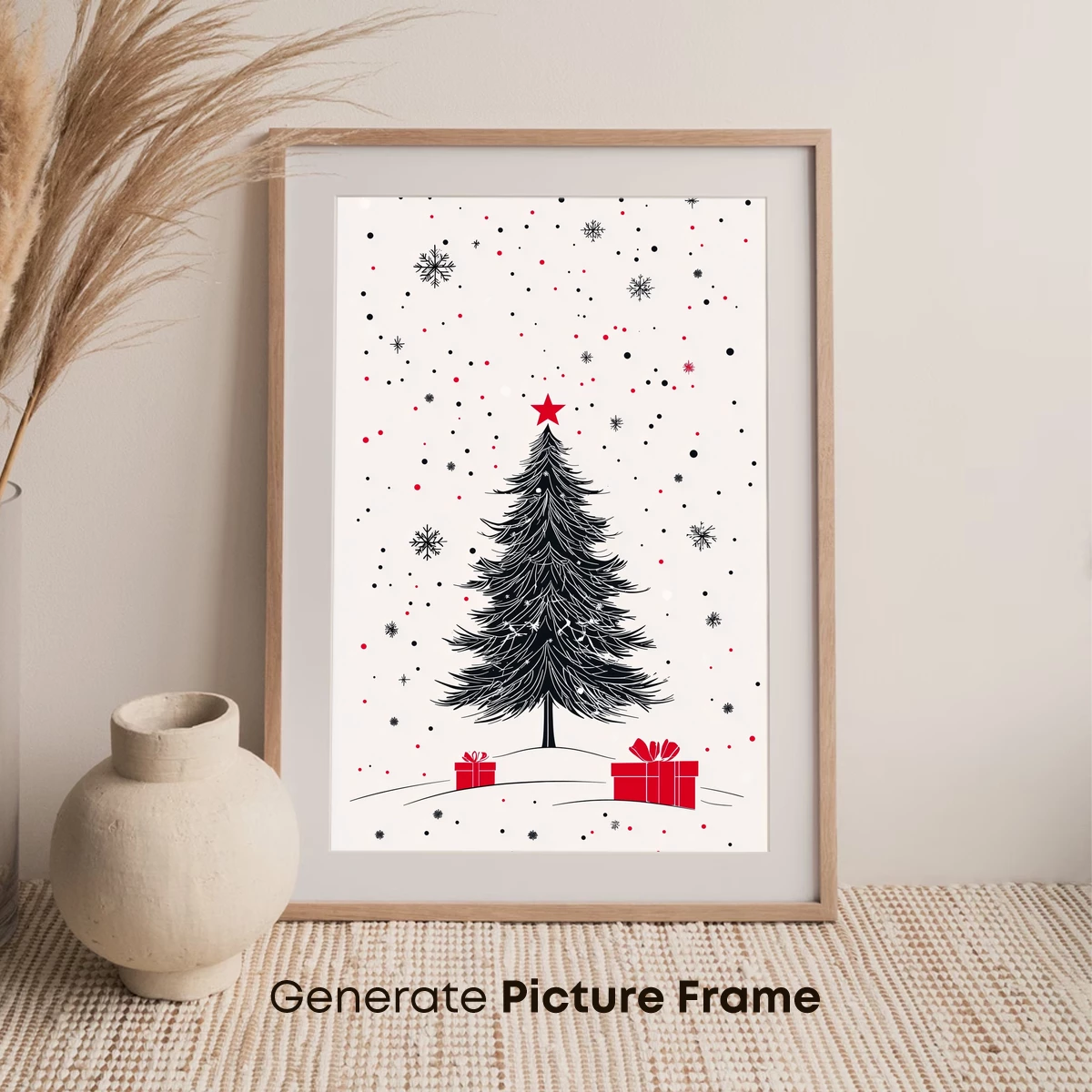 Festive Pine with Star: Winter Wonderland Art - Image 7
