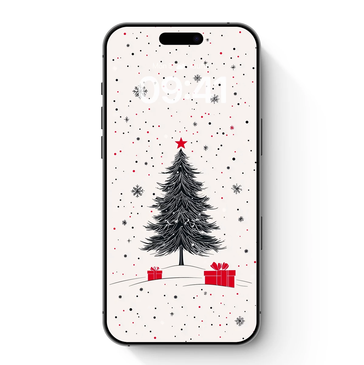 Festive Pine with Star: Winter Wonderland Art