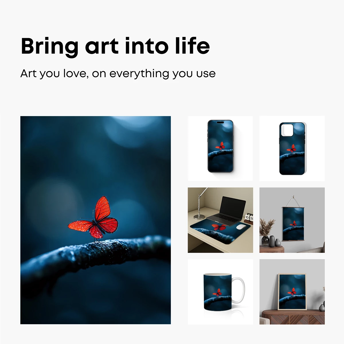 Crimson Butterfly on Twilight Branch - Image 2