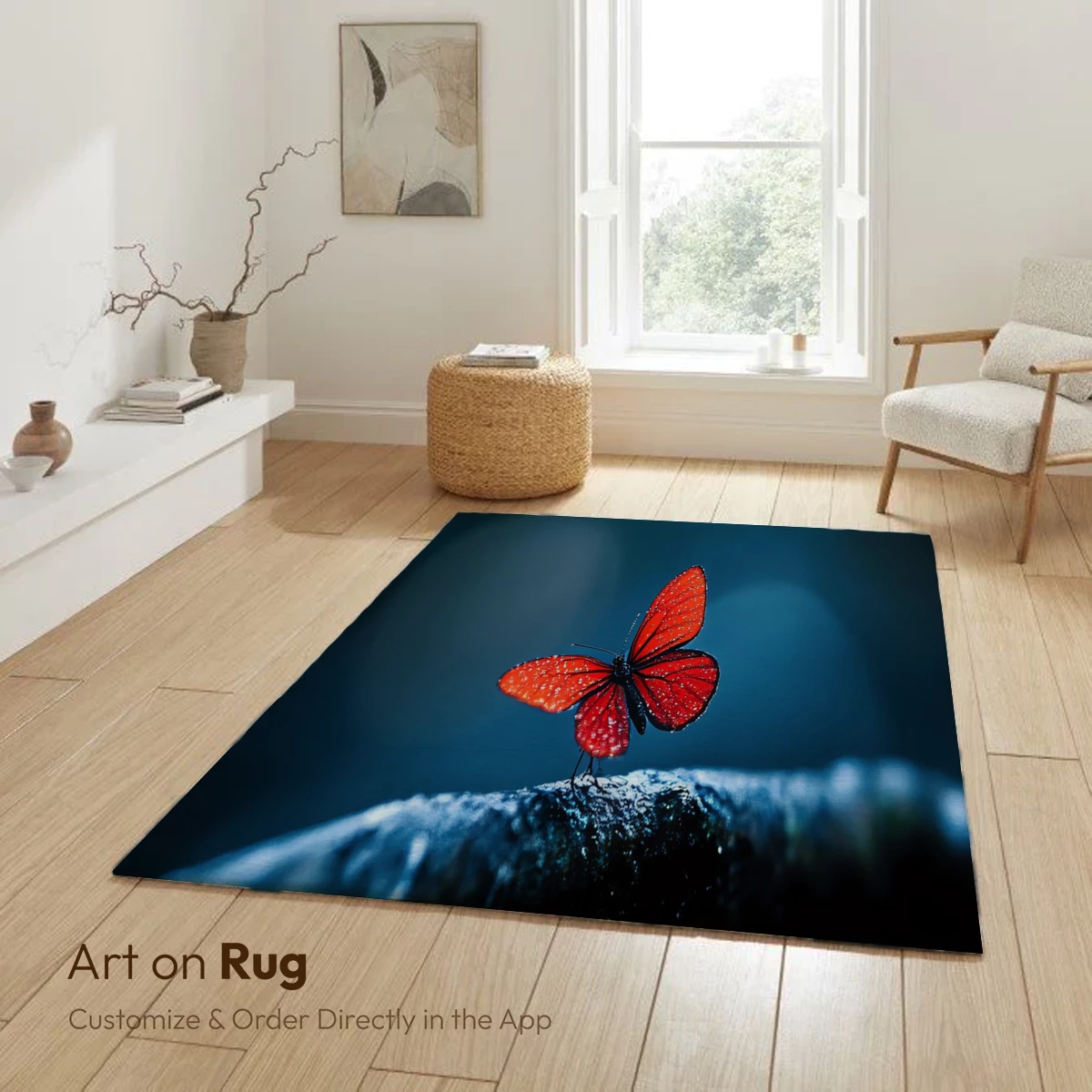 Crimson Butterfly on Twilight Branch - Image 6