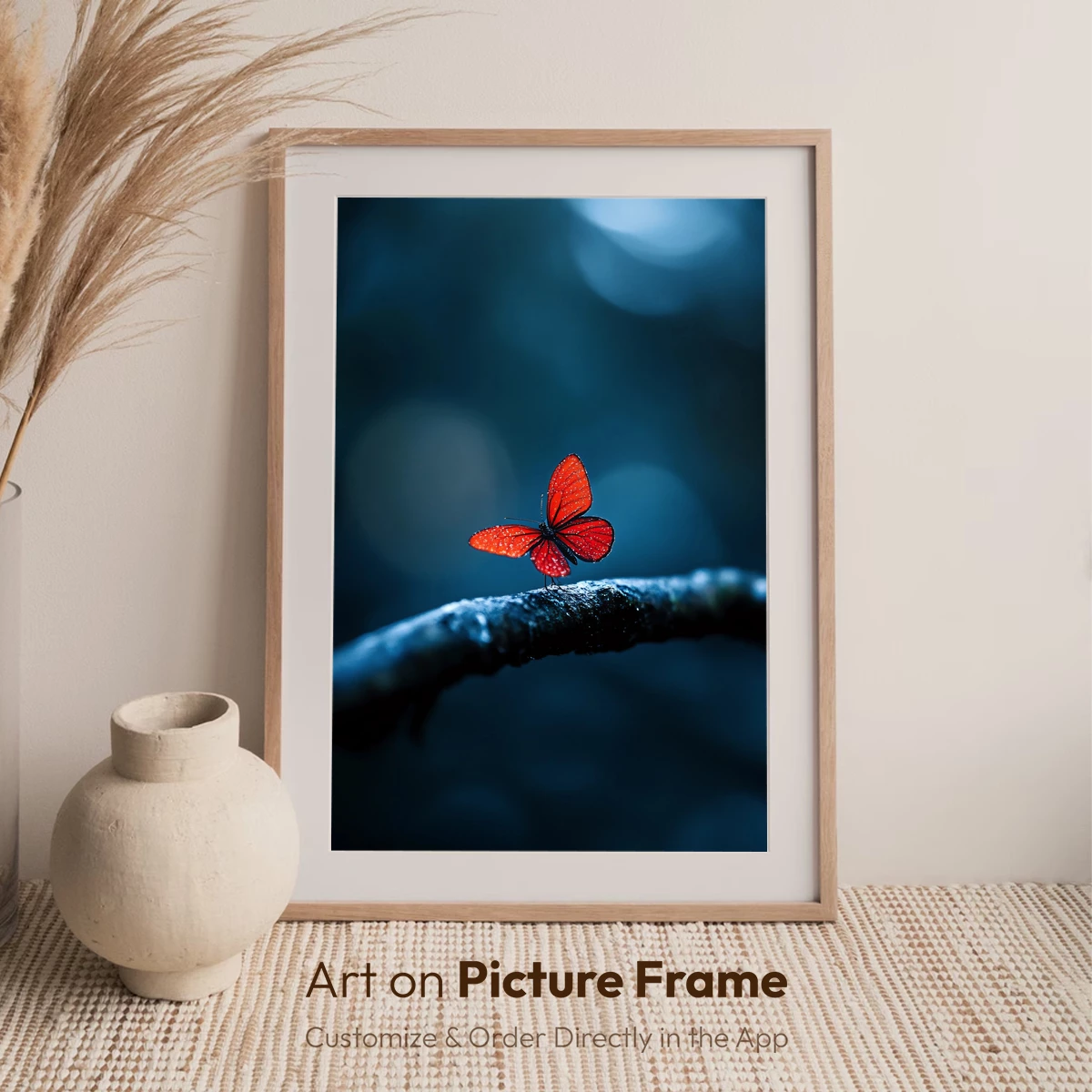 Crimson Butterfly on Twilight Branch - Image 7