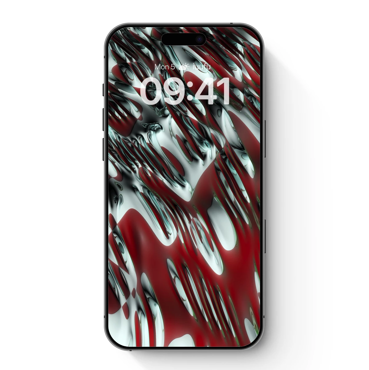 Fluid Fusion: Red and Silver Abstract Waves