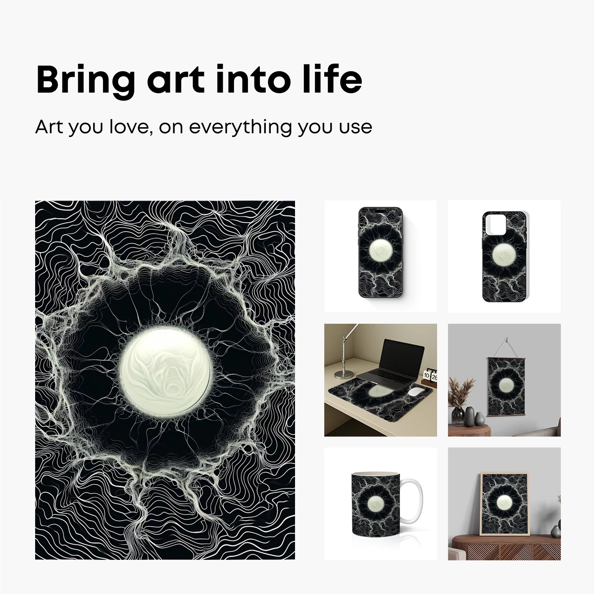 Ethereal Vortex: Cosmic Energy in Wavy Lines - Image 2