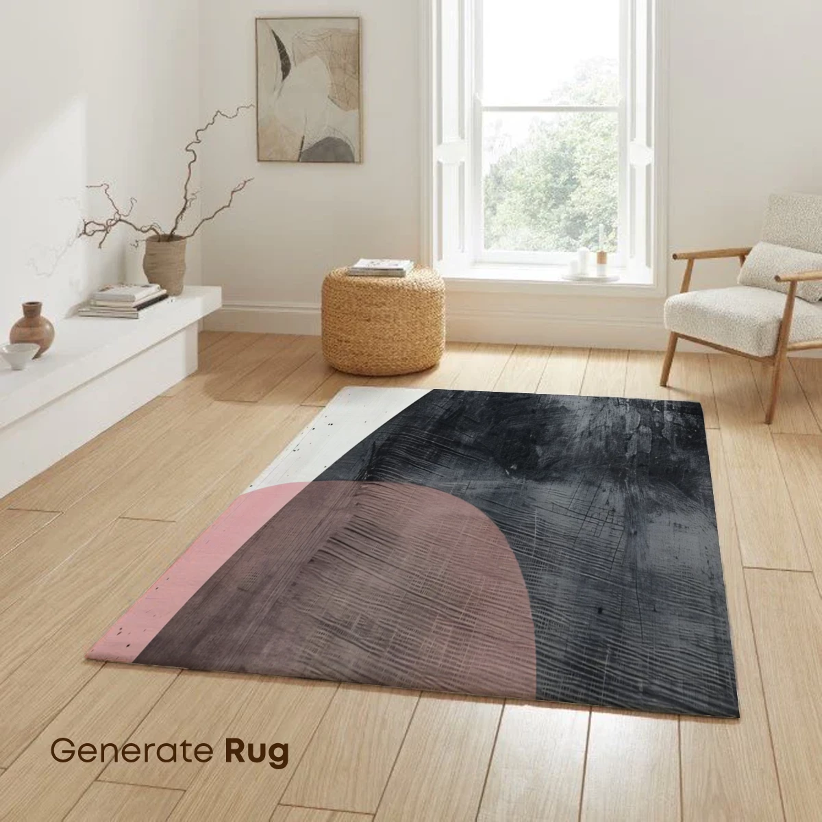 Abstract Fusion: Pink, Gray, and Black Harmony - Image 6