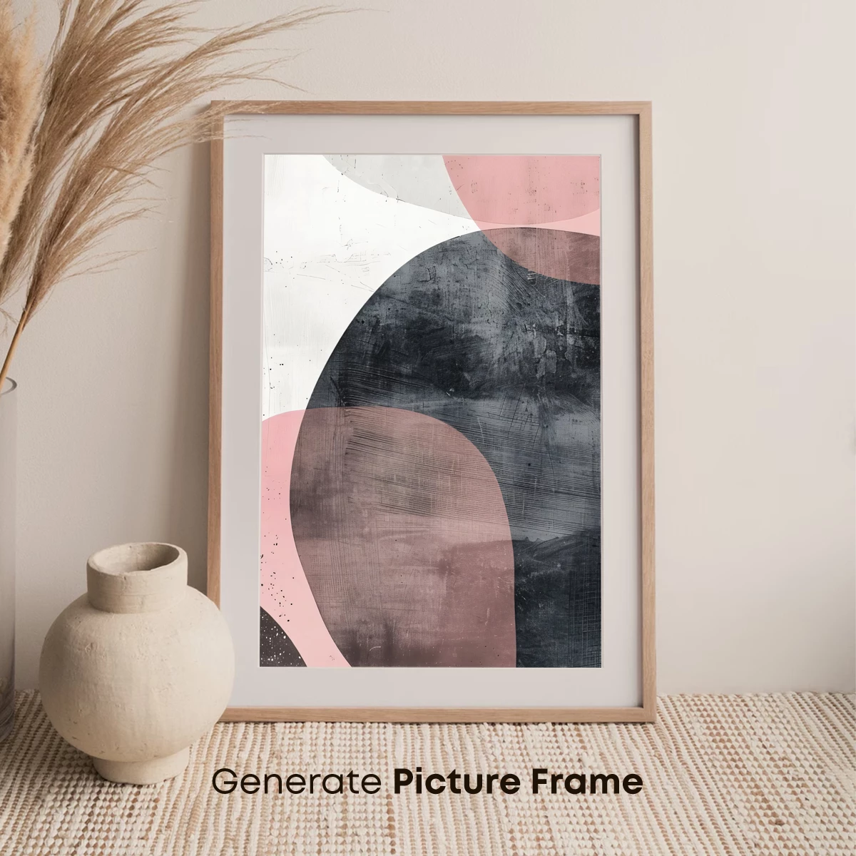 Abstract Fusion: Pink, Gray, and Black Harmony - Image 7