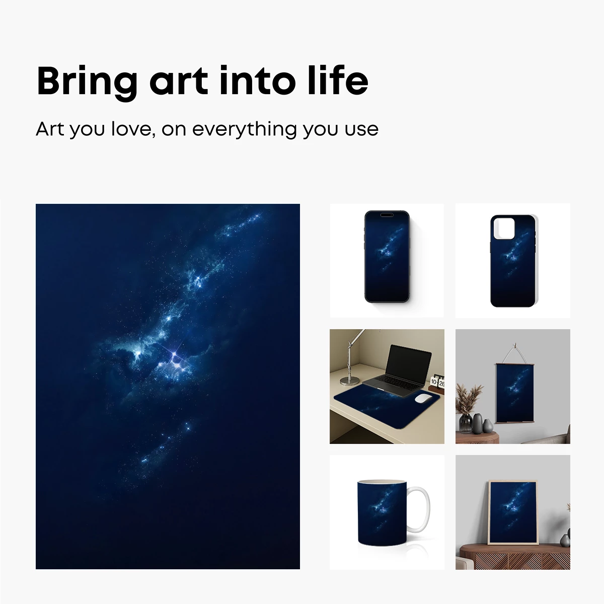 Cosmic Blue Nebula: A Celestial Symphony - Image 2