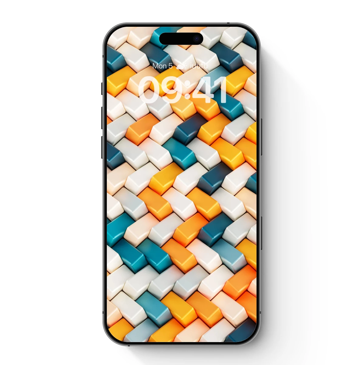 Geometric Symphony in Teal, Orange, and Cream
