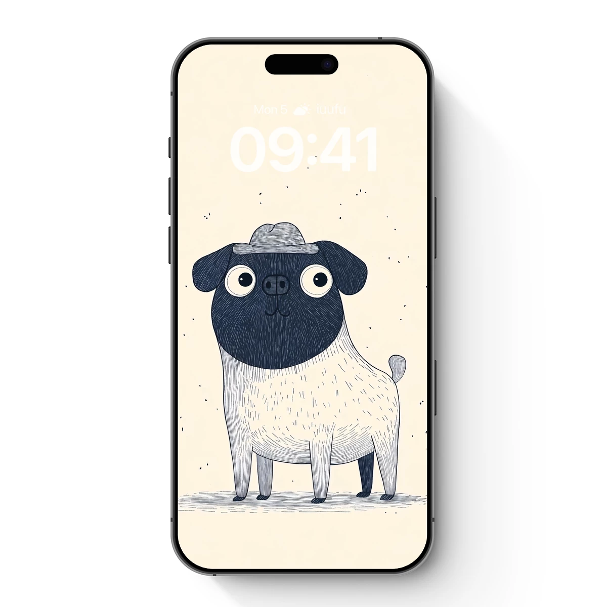 Chic Pug in Fedora: Whimsical Ink Art