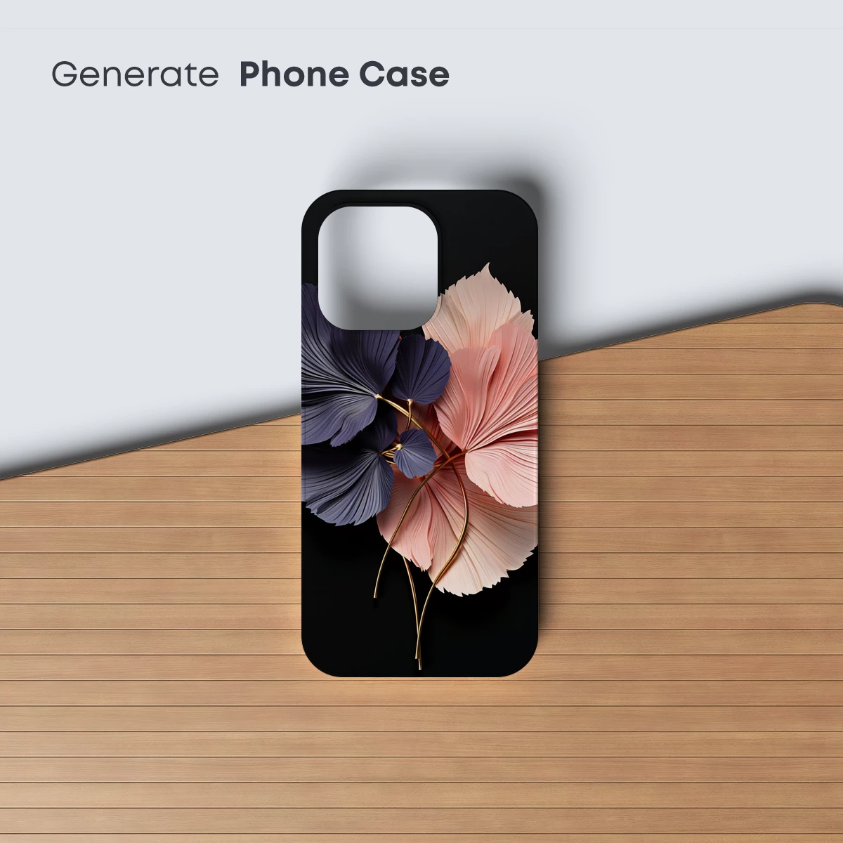 Elegant Fan-Leaf Duo: Modern Floral Artistry - Image 3