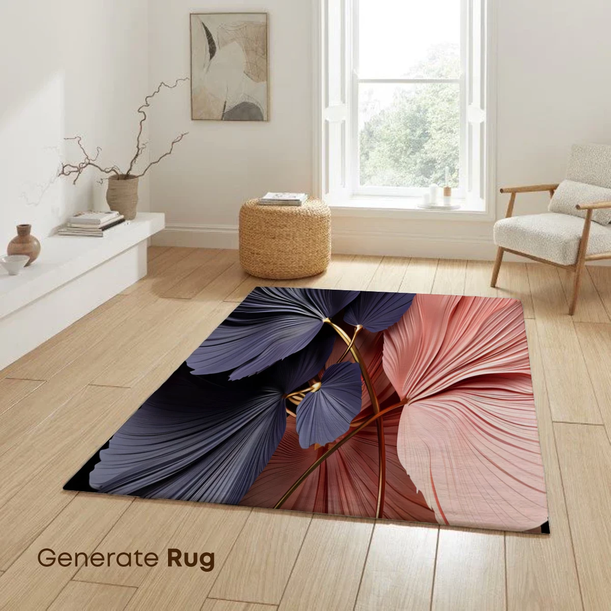 Elegant Fan-Leaf Duo: Modern Floral Artistry - Image 6