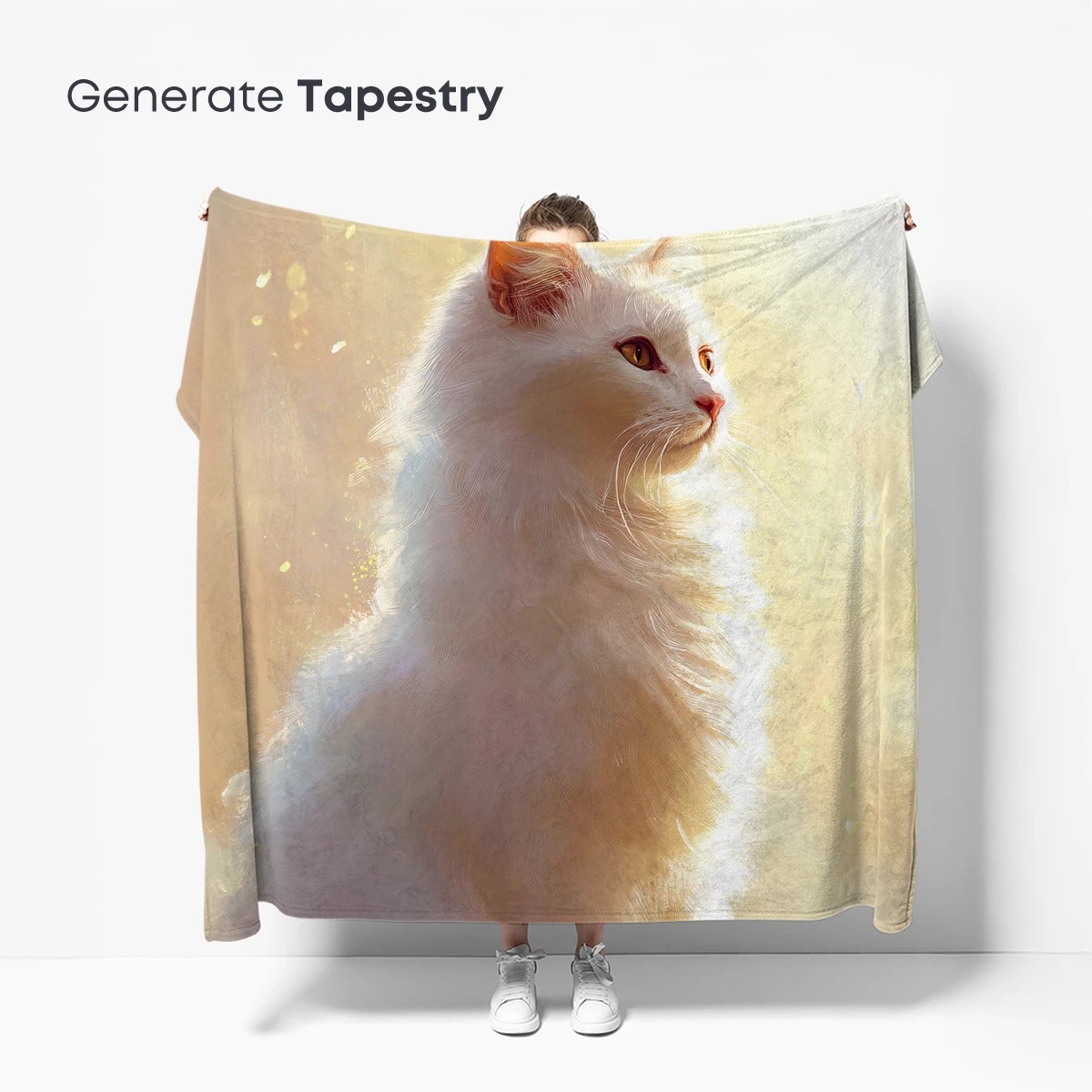 Ethereal White Cat in Golden Light - Image 5