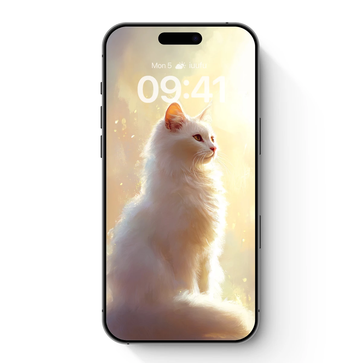 Ethereal White Cat in Golden Light