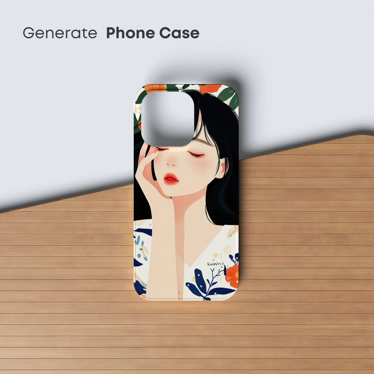 Kawaii Floral Serenity: Dreamy Illustration Art - Image 3