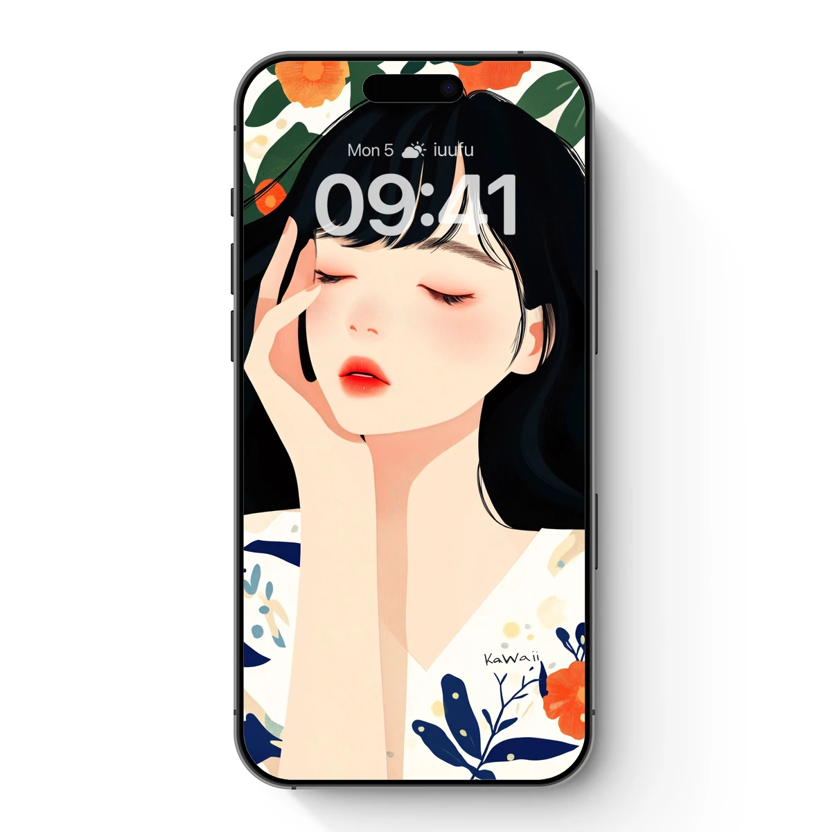 Kawaii Floral Serenity: Dreamy Illustration Art